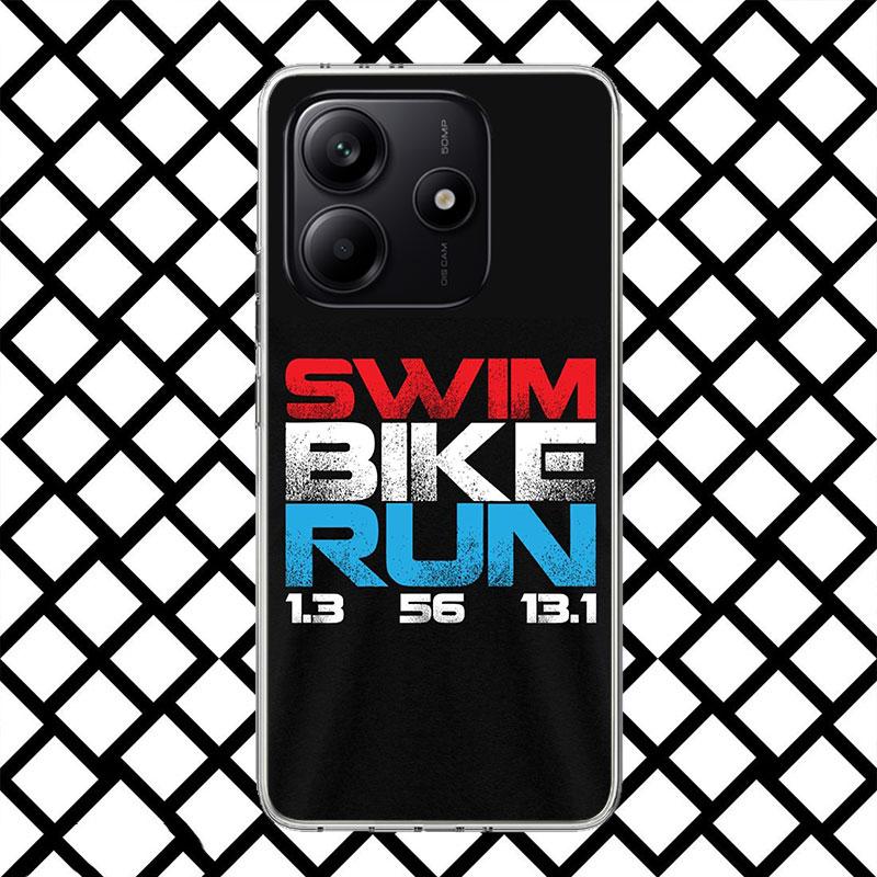 Чехол для телефона Триатлон Плавание Велосипед Бег для Xiaomi Redmi Note 15 14 14S 13 12 12S 11 Pro Plus 11E 11T 11S 10S 5G Мягкий чехол Fundas Re