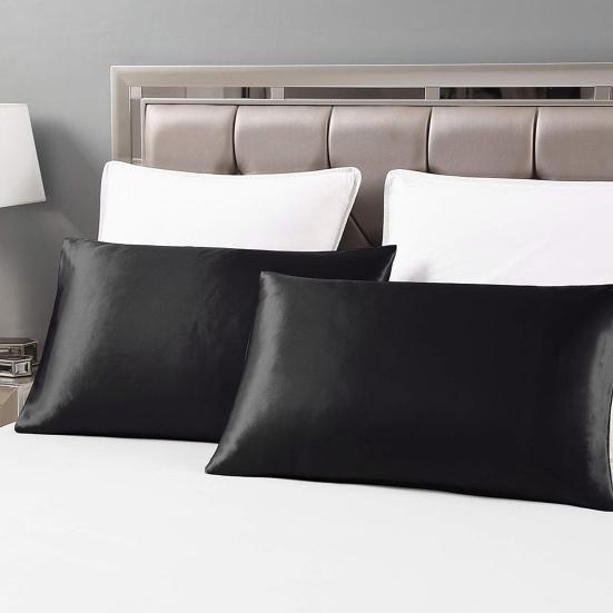 Pillowcase Pillow Cushion Cover with Zipper Solid Color Friendly To Skin Wear Resistant Washable Easy-care Faux Silk Cushion Case Pillowslip