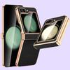 LANGSIDI Чехол из натуральной кожи для телефона Samsung Galaxy Z Flip6 Flip5 Flip 6 5 Роскошный чехол с защитой шарнира с закаленным стеклом