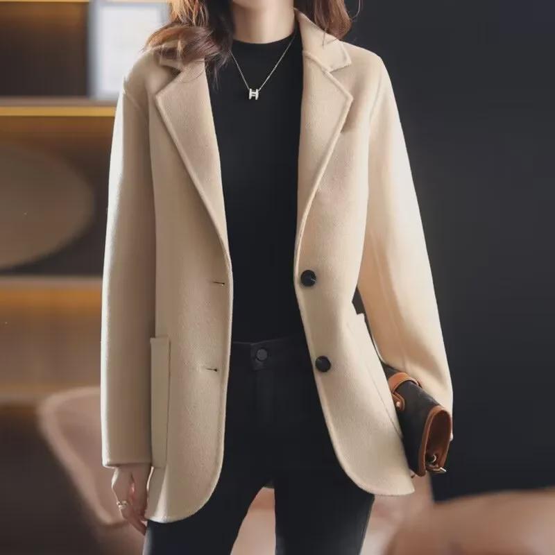 2025 Korean Slim Woolen Coat for Women - New Autumn/Winter Trend