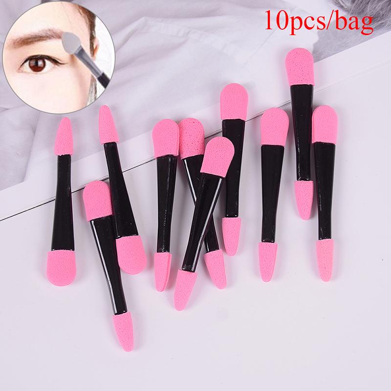 10 шт. одноразовые двухсторонние аппликаторы для теней для век, губка, кисточка для макияжа, красота