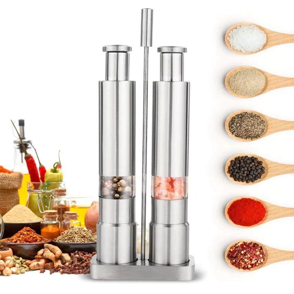 Thumb Push Button Pepper Grinder Stainless Steel Thumb Push Grinder  Barbecue Seasoning