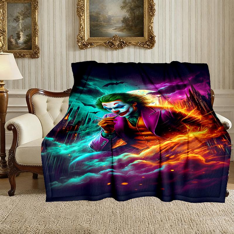 [1pc JOKER Blanket] All-Season Blanket - Cozy Blanket for Sofa Couch Home Decoration, Digital Printed Nap Blanket