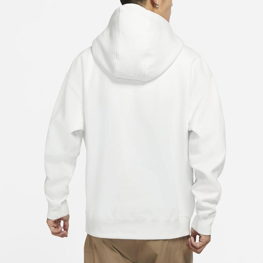 Nike Embroidered Logo Fleece Hoodie Men Tops White DA0316-121