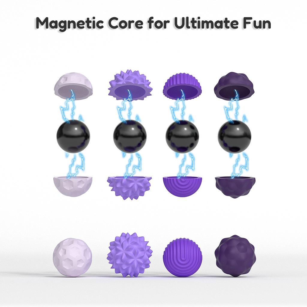 4PCS Silicone Magnetic Sensory Balls Trigger Point Fascia Yoga Ball Muscle Acupoint Roller Foot Hand Relief Stress Sensory Toy