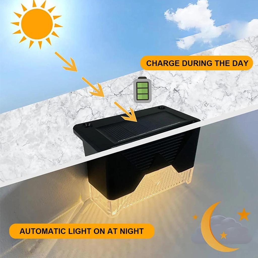 16 шт. солнечные светодиодные наружные палубные светильники, водонепроницаемые ступеньки, лестничные фонари, садовый декор, лампа для дорожки во дворе