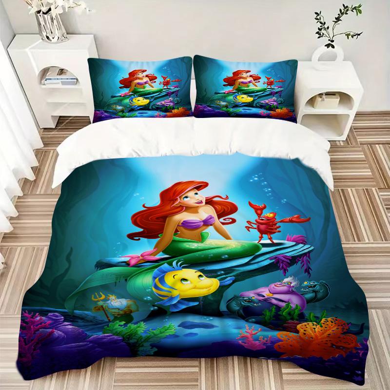 Underwater Mermaid Adventure Print 3Pcs Bedding Setduvet Cover With 2 Bedropillowcase Home Birthday Gift