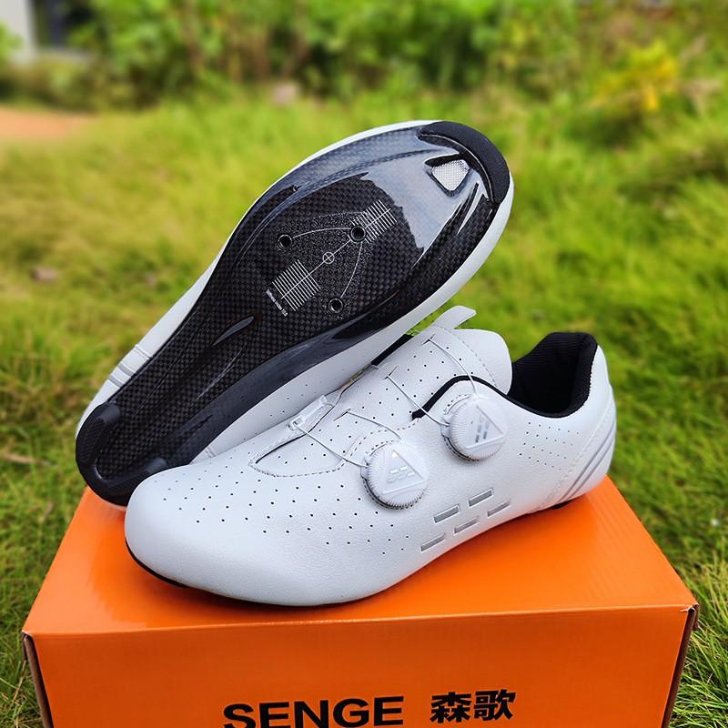 Mens Carbon Fiber Road Cycling Shoes With Stiff Sole Locking System Performance Riding