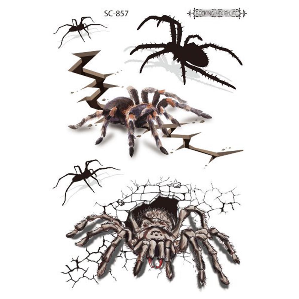 Foot Waterproof Spider Halloween Tattoo Temporary Tattoo Sticker Halloween Fake Tattoo Body Art