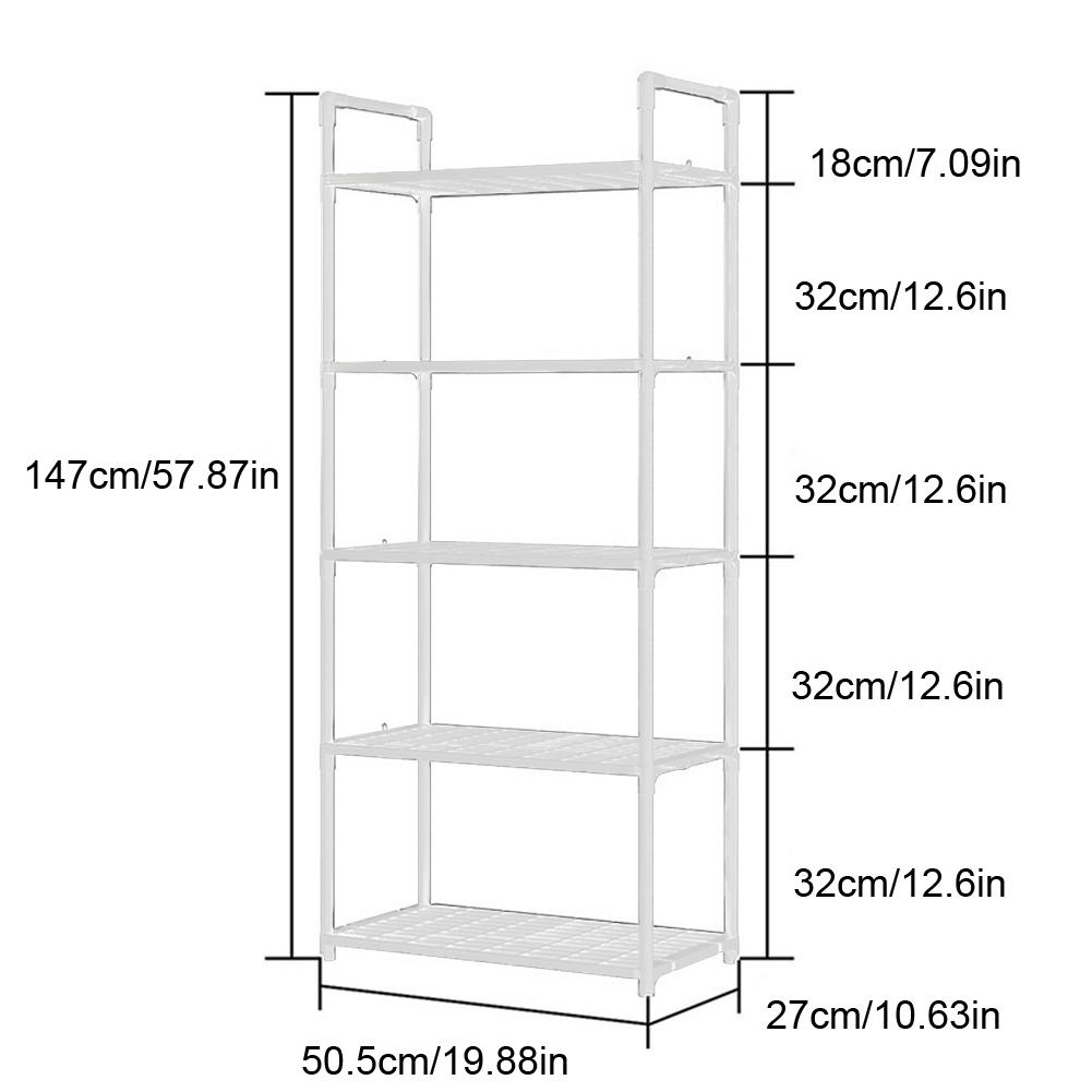 5 Tier Storage Shelves Adjustable Shelving Unit 66 Lbs Capacity Storage Rack for Kitchen Pantry Closet Bathroom Laundry Garage