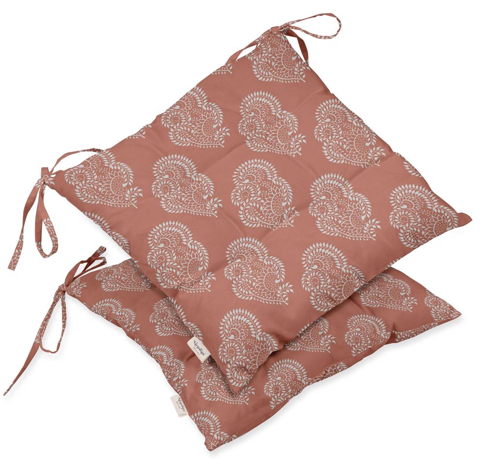 Vargottam Комплект из 2 квадратных подушек для сидения для патио с ворсом и принтом, водостойкая, 19 дюймов, фиолетовая |