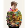Ferocious Dinosaur World Digital Print Children's Pullover Tyrannosaurus Rex Jurassic Park Fashionable Boys Hoodie Long Sleeve