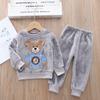 Baby Warm Bear Clothing Set Winter Cartoon Pajamas Outfit 2pcs Kids Suit