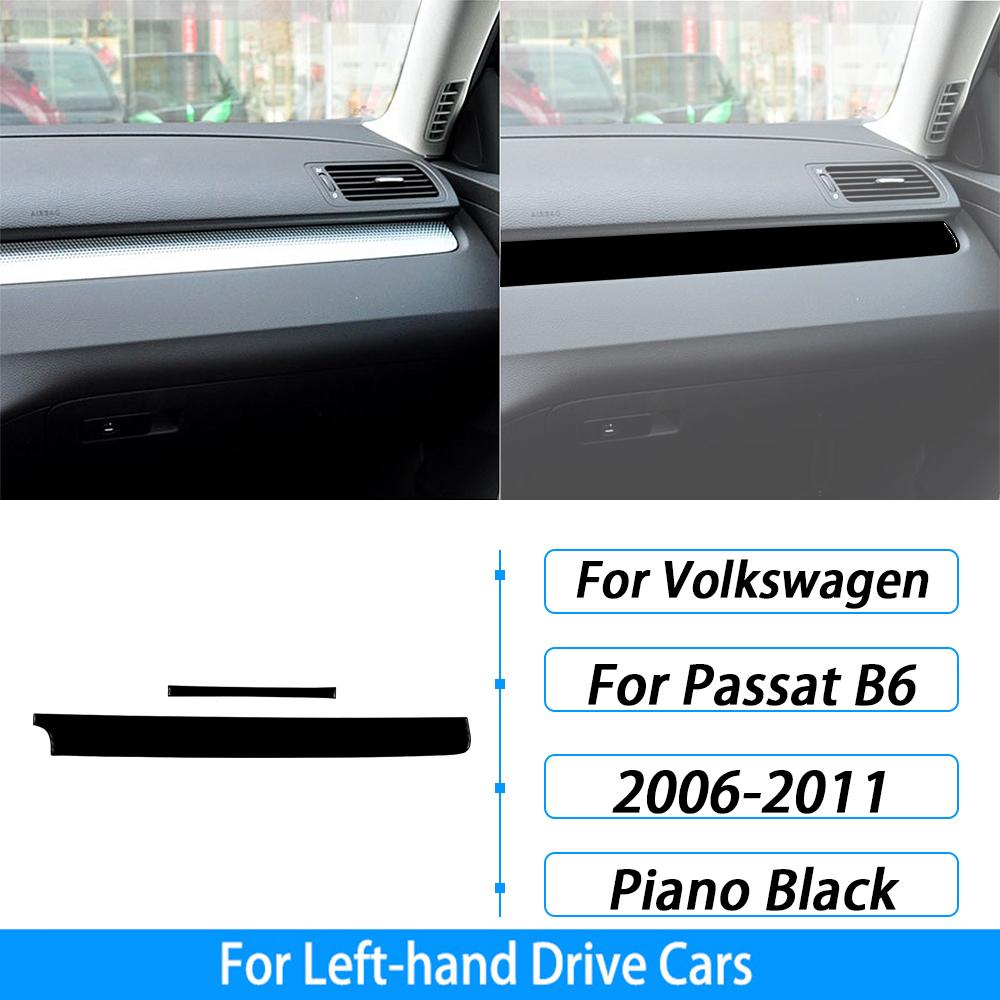 Для Volkswagen Passat B6 2006-2011 Панель приборной панели пассажира Piano Black Накладка Декоративные аксессуары для интерьера автомобиля Наклейка