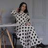 European and American women's clothing new fashion printing polka dots polka dots slim fit display casual dress long skirt