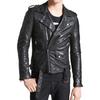 Men's Genuine Lambskin Black Leather Jacket Stylish Motorcycle Bomber Biker Outerwear MJ 190