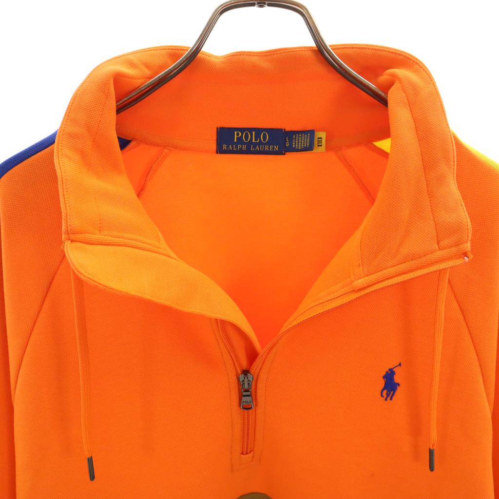 Polo Ralph Lauren Куртка с полумолнией Серия LG Orange Пуловер, ткань пике Мужская Б/У