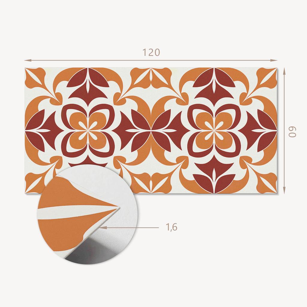 Dekoracyjny Panel Ścienny Samoprzylepny Winyl 120X60 Cm Kwiatowy Wzór Z Liśćmi