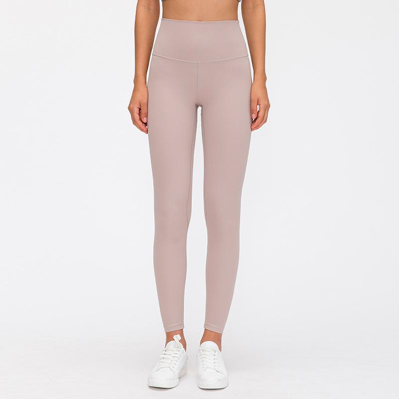 Новые нюдовые, приятные для кожи штаны для йоги для женщин с высокой талией, персиковые ягодицы, эластичные брюки для бега, занятий спортом и фитнес-центром