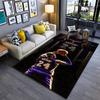 Sports Area Rug, Kobe Bryant Lakers Number 24 Purple Jersey Shooting Dark Purple Gold Print, Fan Decor, Non-Slip Mat