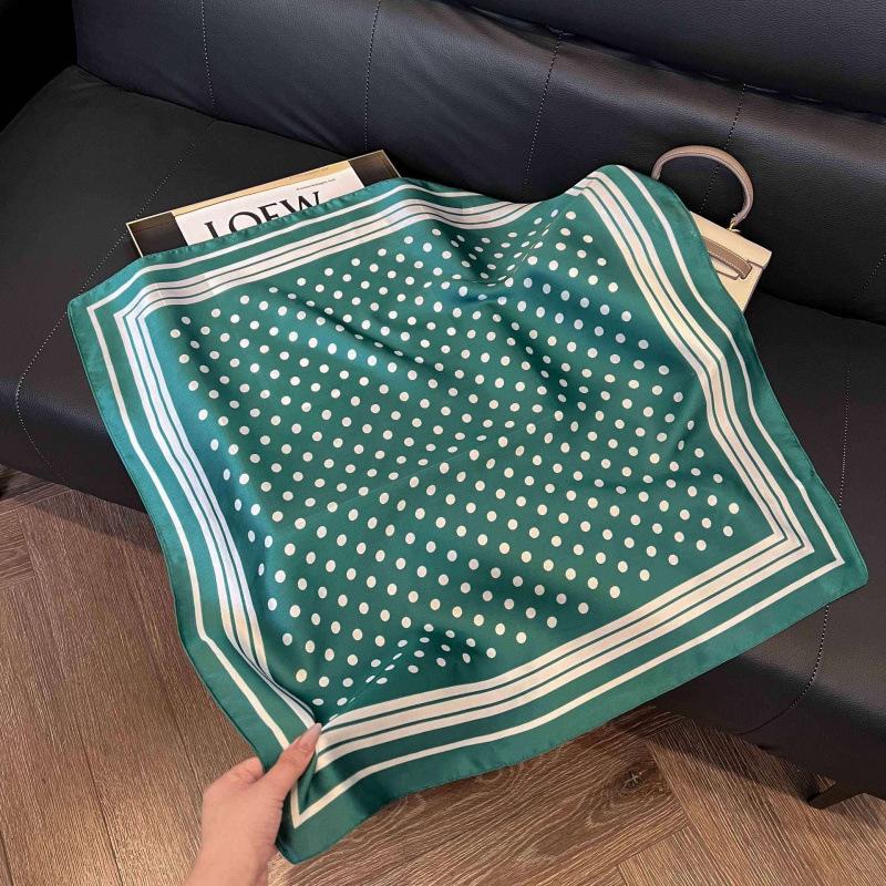 New Korean version of versatile printed decorative silk scarf, Chinese style temperament, elegant streamer, hair tie, bag, small scarf