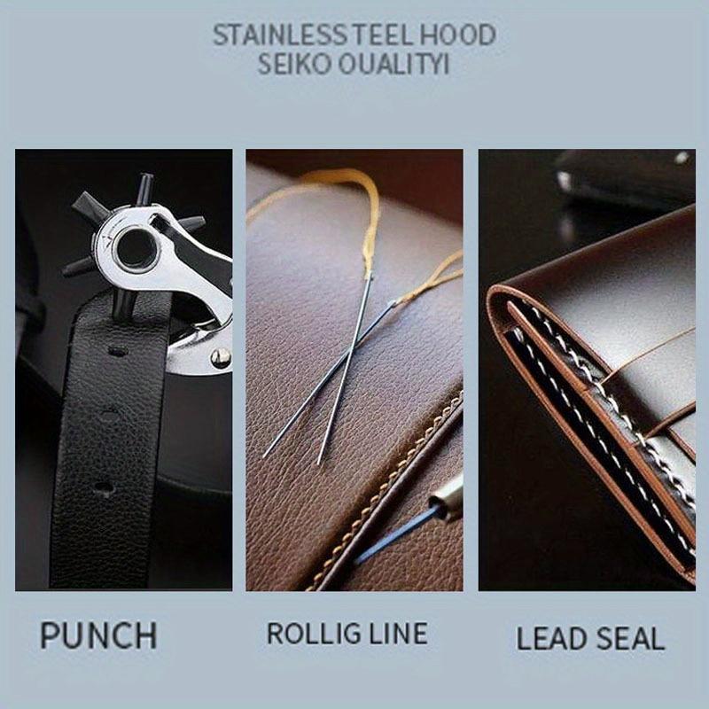 Набор вращающихся пробойников с 1 овальным отверстием + 2 плоскими отверстиями + 3 круглыми отверстиями для поводков, шлейок, ремней, ошейников для собак, седел, обуви, тканей и т. д.