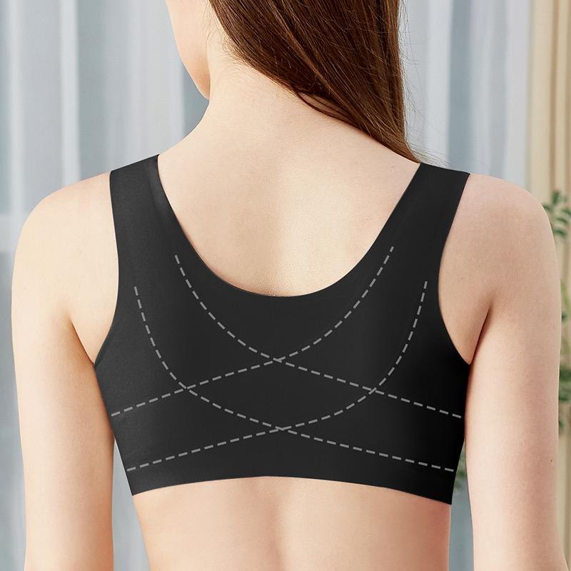 Front Closure Bra Posture Bras for Women Front Hooks Wireless Brassiere Seamless Smooth Back Support Bra