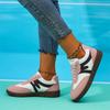 Spring New Patchwork Women Flats Shoes Outdoor Light Comfort Lace-Up Vulcanized Shoes Faux Leather Anti Slip Tennis Sneakers