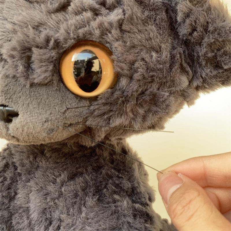 40 см милая черная плюшевая игрушка Девон Рекс, реалистичные мягкие игрушки, кошка, пушистая мягкая кукла, детские игрушки, подарок на день рождения для детей