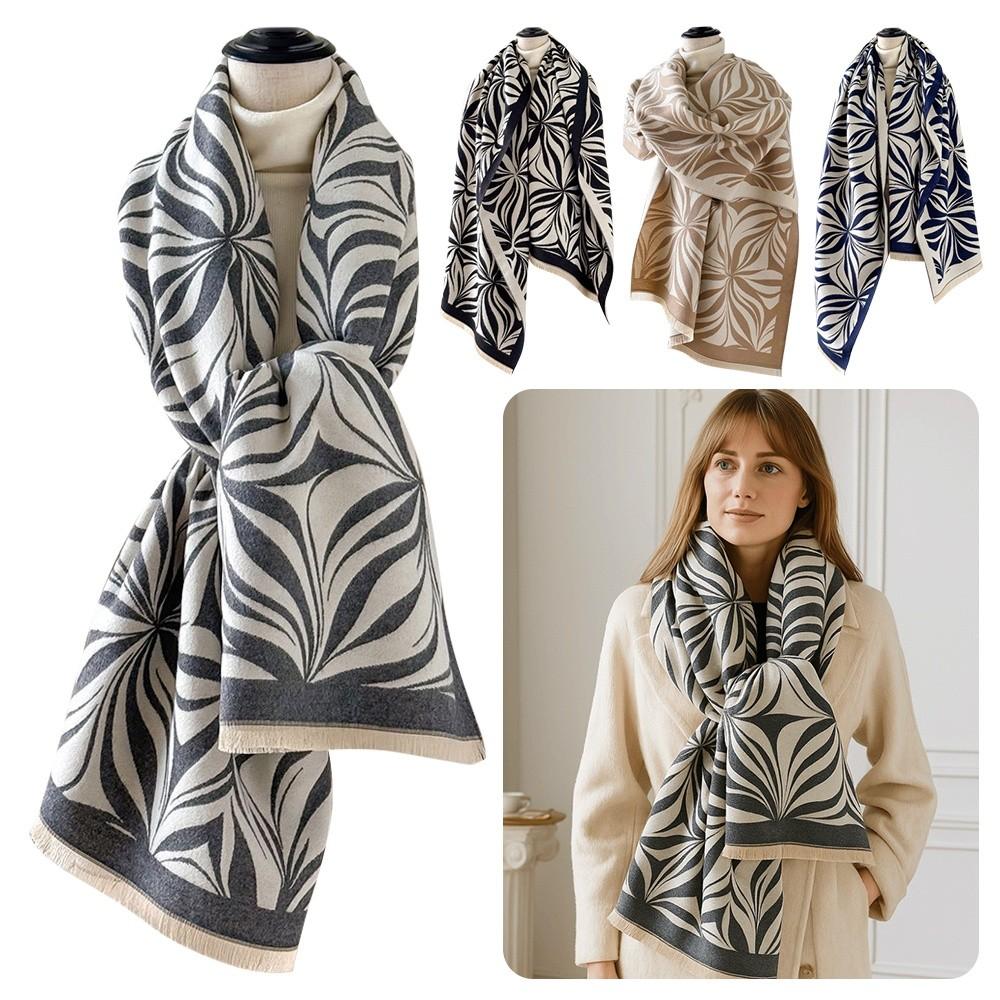 Versatile Imitation Cashmere Scarf Warm Jacquard Shawls  Winter Season Women Fashion Accessory
