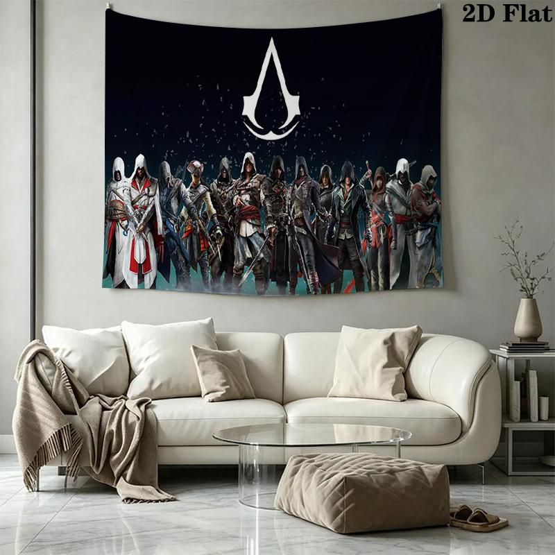 Стена Гобелен Assassin Creed Эстетичный Настенный Повес Печатная Ткань Одеяло Декоративные Гобелены для Спальни Гостиной Домашний Декор