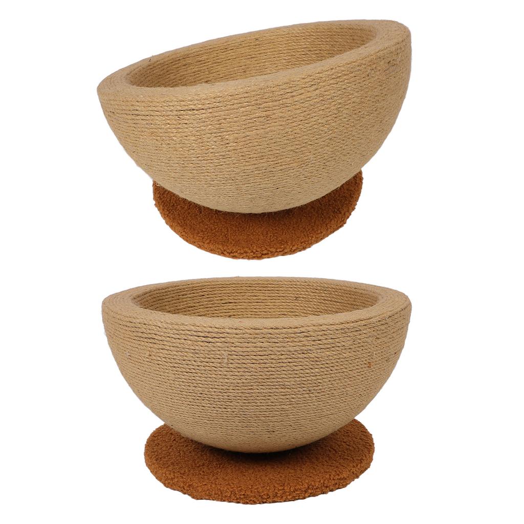Cat Scratching Board Bowl Multifunction 2 In 1 Sisal Cat Scratcher Lounge Bed For Kitten