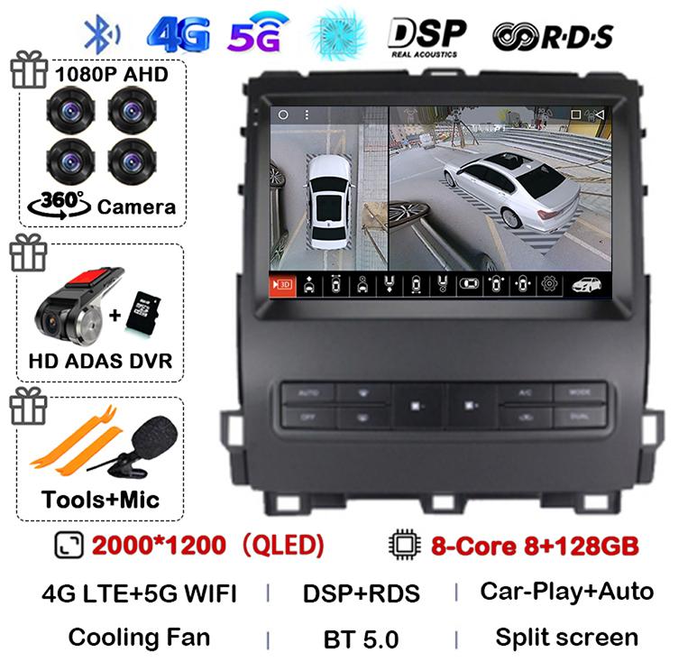 Android 14 Car Radio For Toyota Land Cruiser Prado 120 For Lexus GX470 GX 470 J120 2002-2009 Multimedia Video GPS Player Stereo