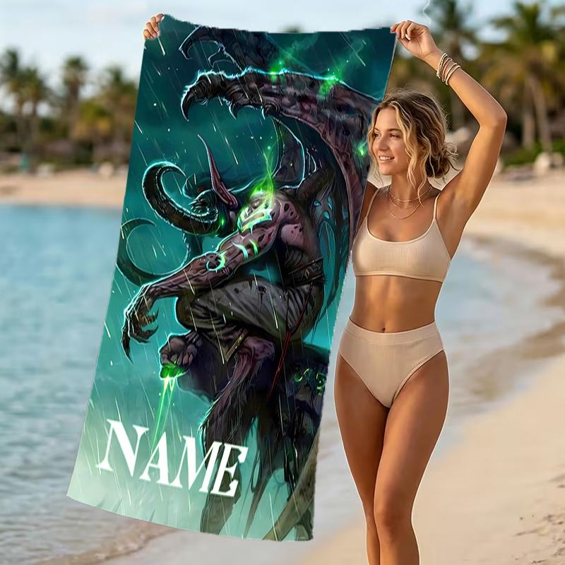 Customizable personalized beach towels World of Warcraft themed designs.Suitable for the beach, yoga, sports;ideal as beach accessories