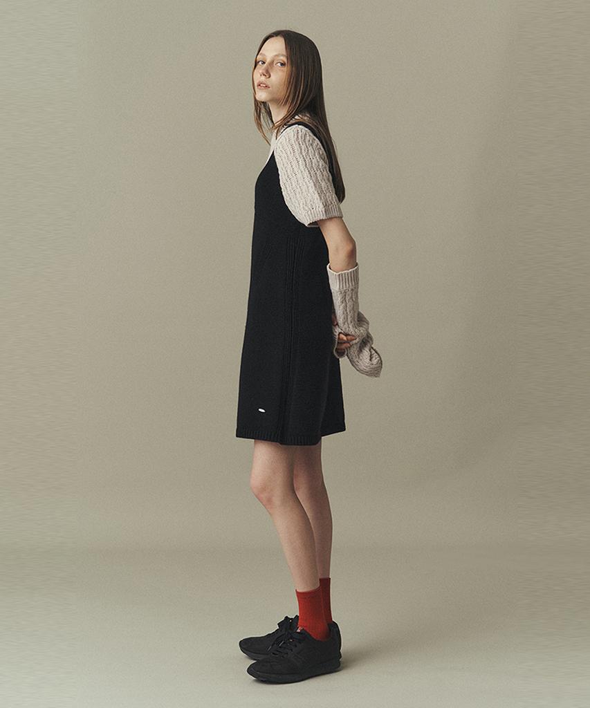 Awi Wool Blend Knit Dress_Black