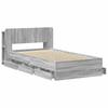 Bed Frame with Storage Space Grey Sonoma 90 x 200 cm Particleboard