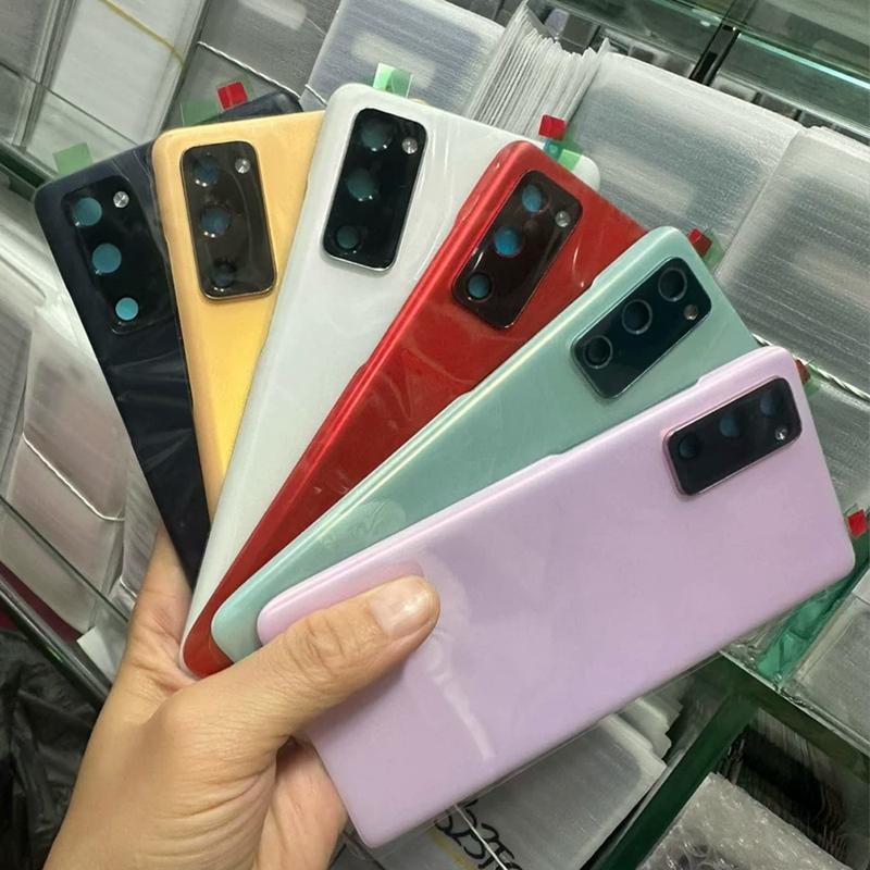 Задняя стеклянная крышка для Samsung Galaxy S20 FE G780F G781B Замена задней крышки аккумулятора с аксессуарами для объектива камеры