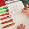Christmas 4-Color Ballpoint Pen Set Santa Theme Click Pens Smooth Writing Ballpoint Pens for Holiday Gifting
