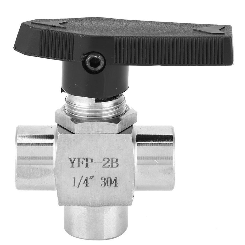 3 Way Ball Valve BSPP Female Thread Stainless Steel Valve for Water Pipe Flow ControlBSPP 1 4in