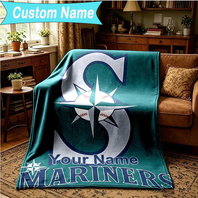 1PC Custom Name Blanket Seattle Logo Flannel blankets Patterns Throw Blanket All-Season Soft Gift for Couch, Bed, Camping, Birthday gifts