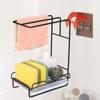 Black/White Dishcloth Storage Rack Wall Mounted Drying Drain Rack Sponge Drainage Rack  Bathroom