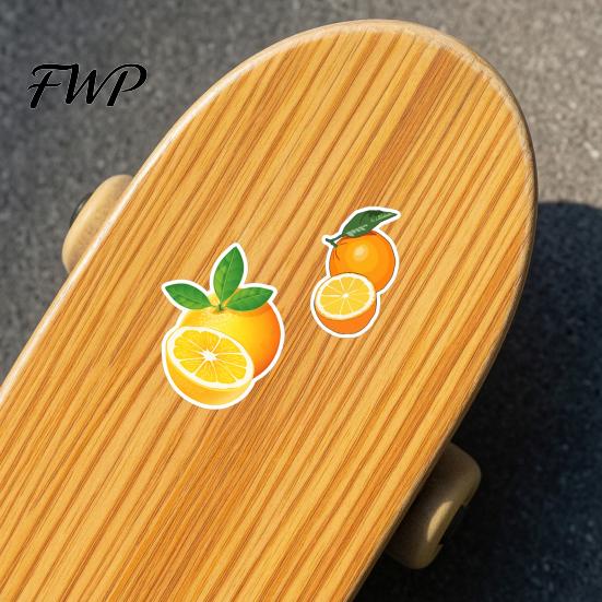 DIY Craft Supplies for Kids 50PCS Cartoon Orange Theme Stickers, Healing Style Waterproof Vinyl Fresh Fruit Stationery Decals, Scrapbooking Aesthetic