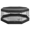 VEVOR Dog Playpen 61 cm 8 Panels Exercise Pen with Top Cover & Bottom Pad, Indoor Foldable Metal Pet Fence with Door
