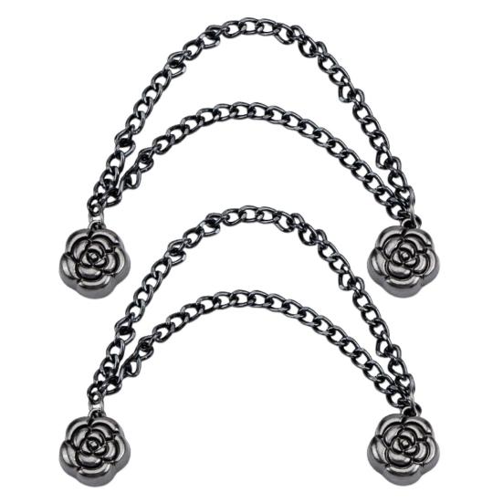 1 пара многофункциональных магнитных зажимов для одежды с цепочкой, многоцелевая брошь без штифта, металлические пуговицы, зажим для одежды, шали, шарфа, брюк, манжет, магнит