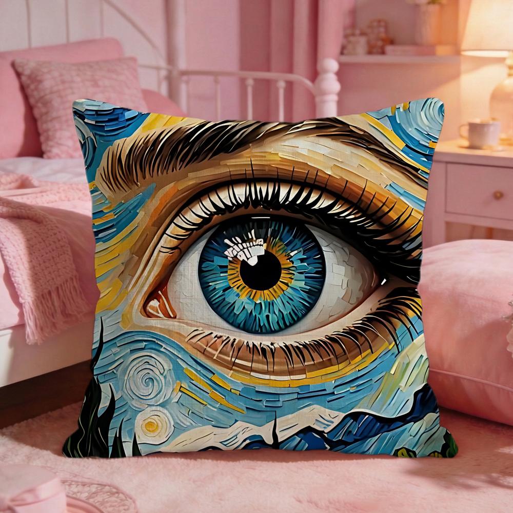 ArtCreative Art EyesS Cushion Cover Premium Comfort Reversible Pillow Cove Two in One Design for Any Room Car Interior