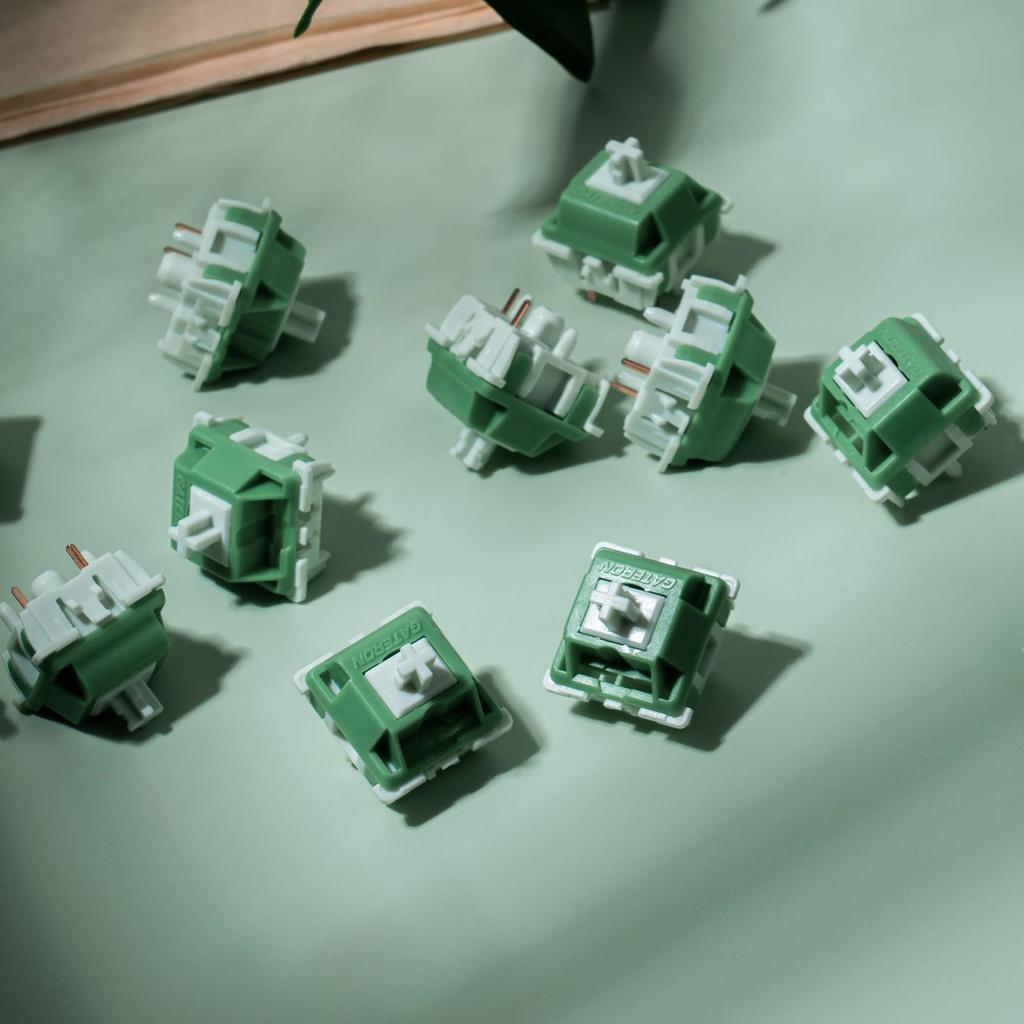 Клавиатура GATERON Green Apple, тяжелая тактильная, сквозное отверстие, RGB-светодиод, 5-контактная, зеленая, 22 мм, двухступенчатая пружина, заводские переключатели 63gf для механических клавиш MX