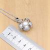 Flower Shaped Silver Color Jewelry Set Simulated Pearls Beads Women Jewelry Set  Wedding Jewelry