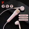 Portable Wired HIFI&BASS Earphone with Mini HD Microphone Mic 3.5mm Interface Headset for Karaoke App Online Class Meeting Live Streaming Broadcast