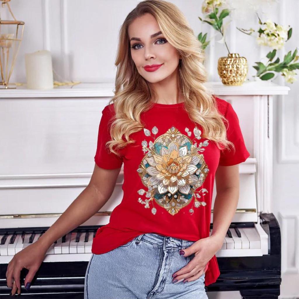 Medallion Flower T-Shirt Antique Floral Medallion Shirt Floral Tee Mother Day Gift for Mama Mom Granny Grandma Gran Nana Sister Aunt Women