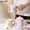 Милая мультяшная керамическая кружка с крышкой в виде медведя для домашнего завтрака, сувенирный подарок, высококачественная подарочная чашка для воды